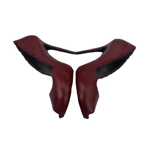 Gianni Bini Red Leather Peep Toe Platform Heels Size 7 1/2 Women’s - Picture 5 of 9